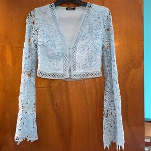 Light blue lace blouse